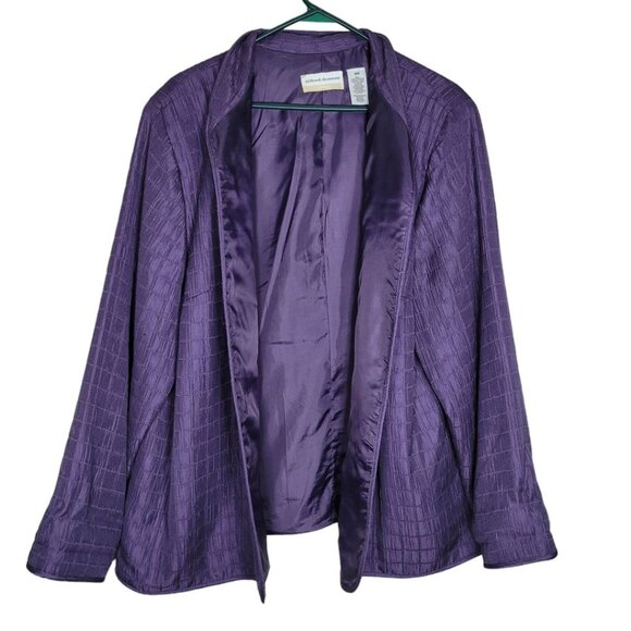 Alfred Dunner Jacket Coat Open Front Built In Shoulder Pad Purple Women Plus 20W - Picture 8 of 8
